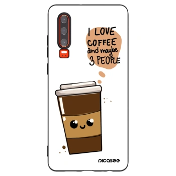 Picasee silikonový černý obal pro Huawei P30 - Cute coffee