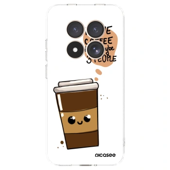 Picasee silikonový průhledný obal pro Xiaomi Redmi Note 15 Pro 4G - Cute coffee