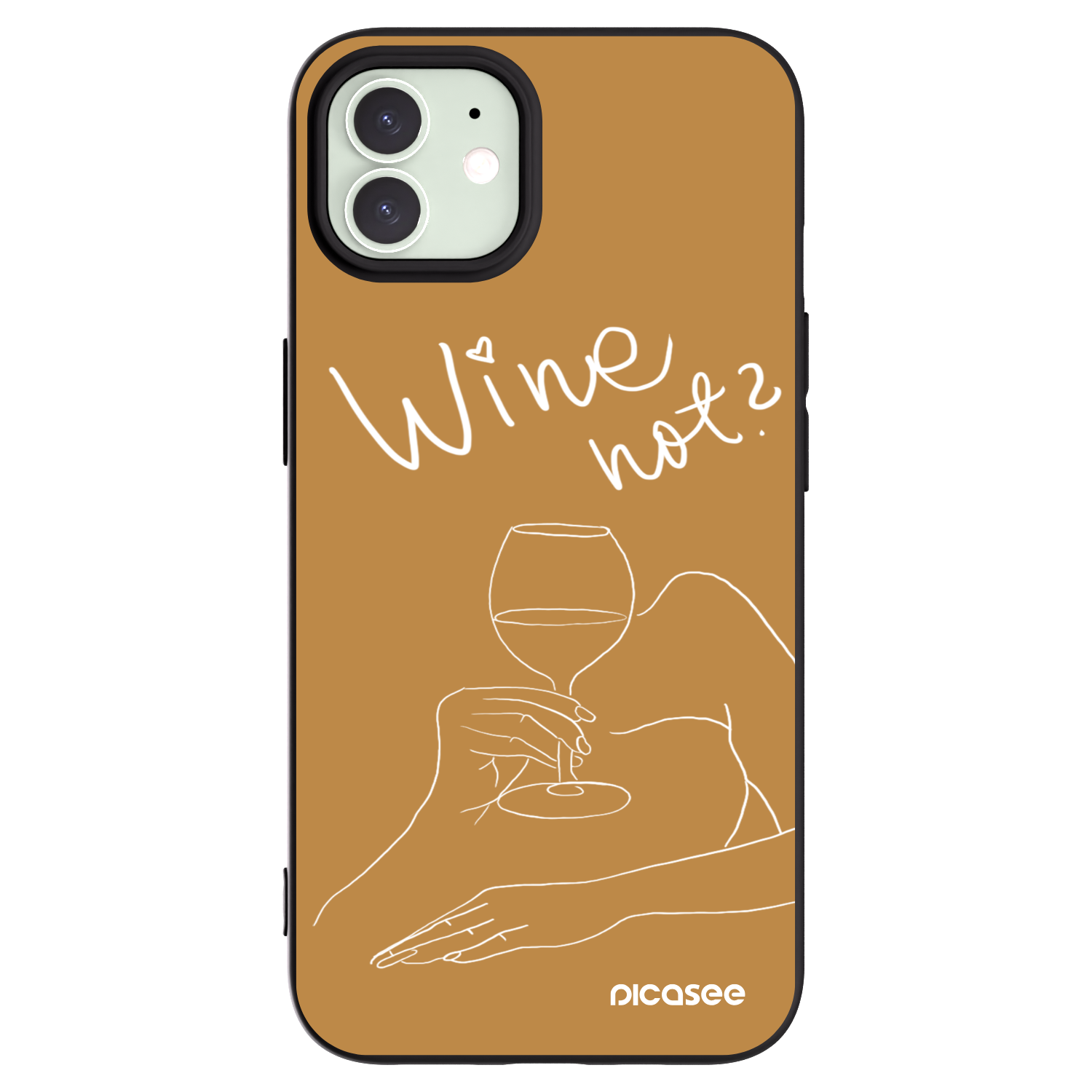 Picasee silikonový černý obal pro Apple iPhone 12 Pro - Wine not