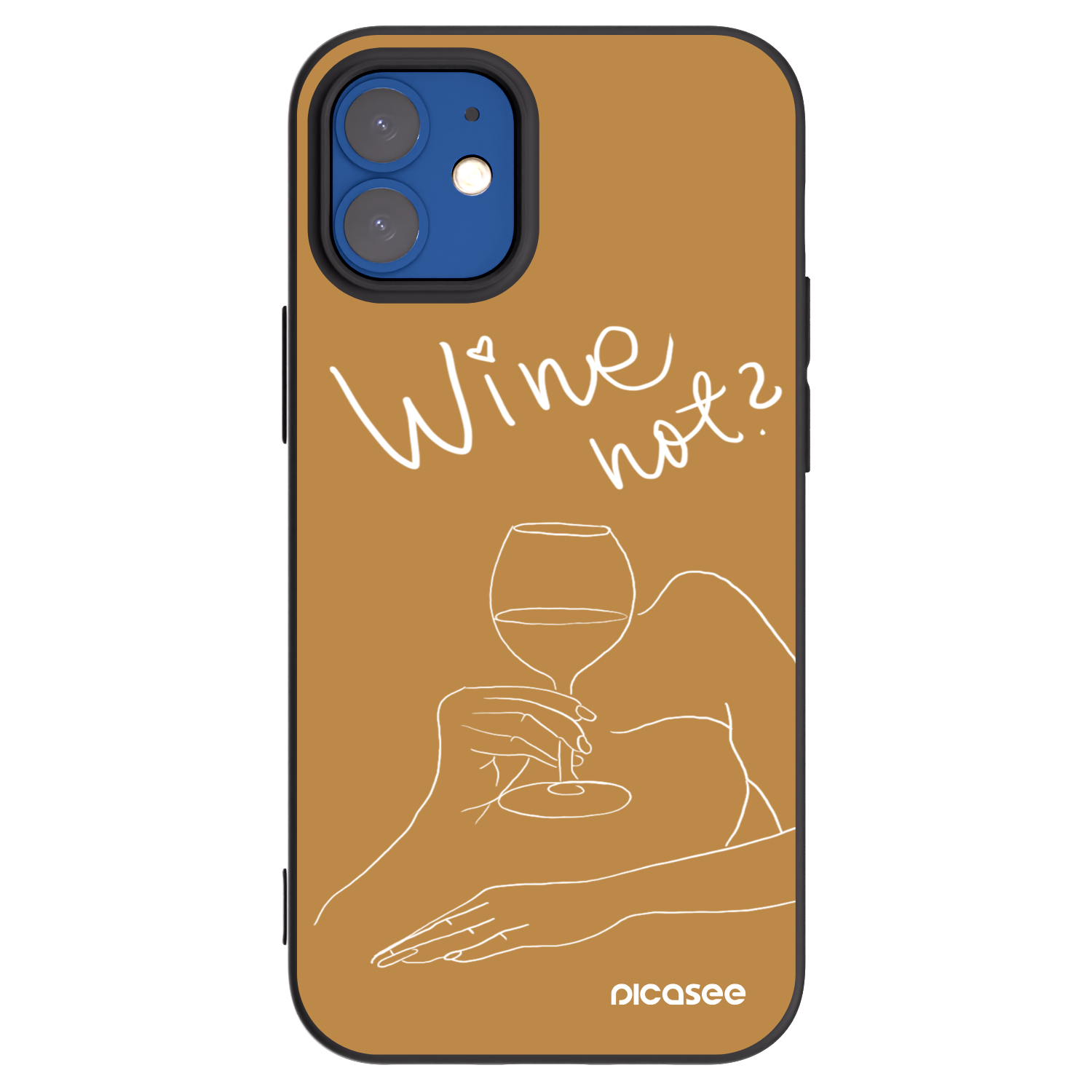 Picasee silikonový černý obal pro Apple iPhone 12 mini - Wine not