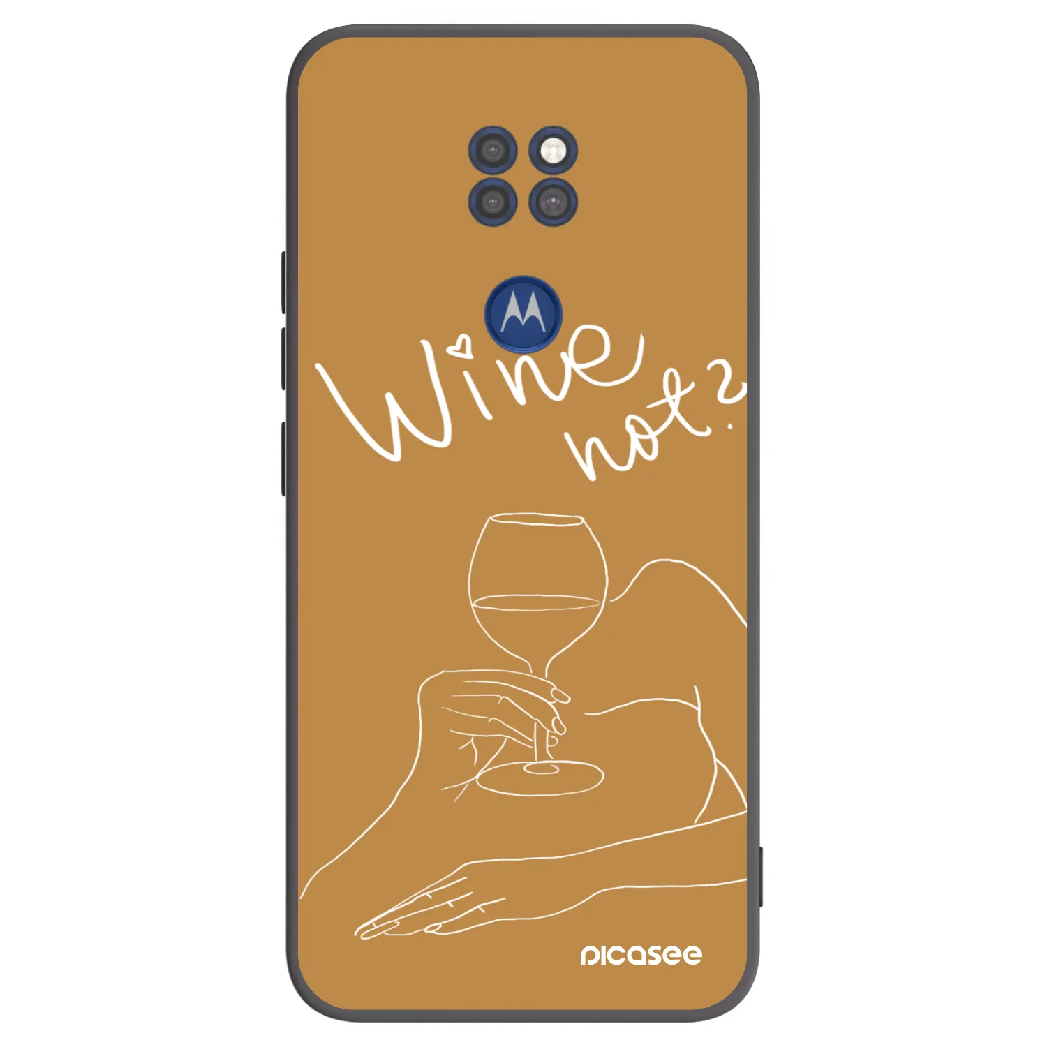Picasee silikonový černý obal pro Motorola Moto G9 Play - Wine not