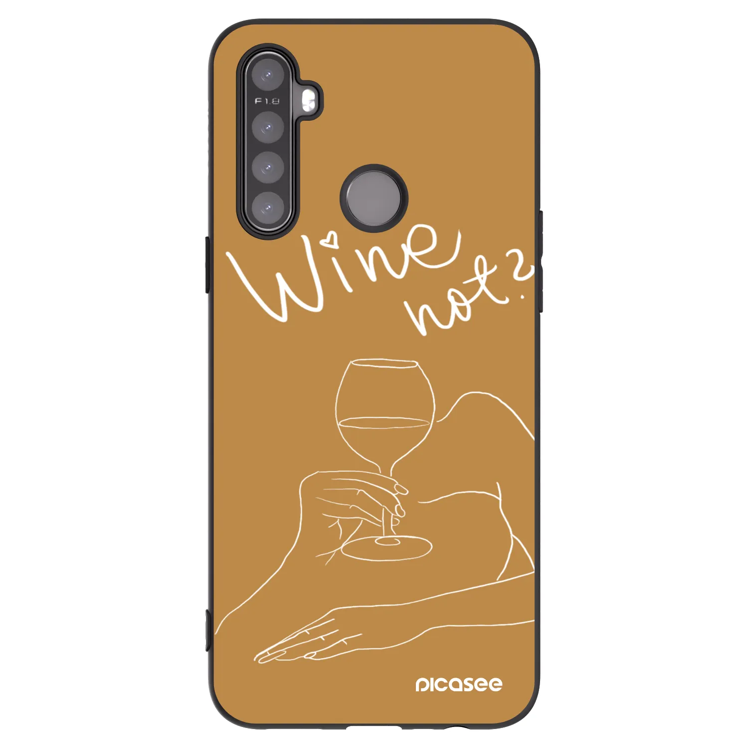 Picasee silikonový černý obal pro Realme 5 - Wine not