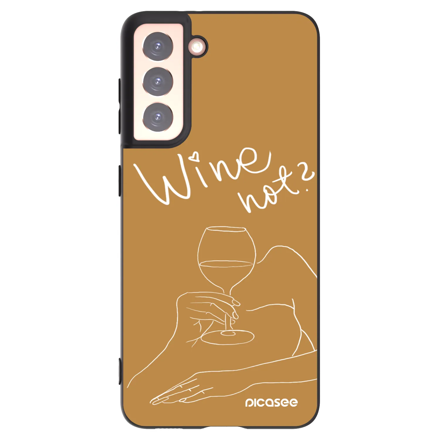 Picasee silikonový černý obal pro Samsung Galaxy S21 5G G991B - Wine not
