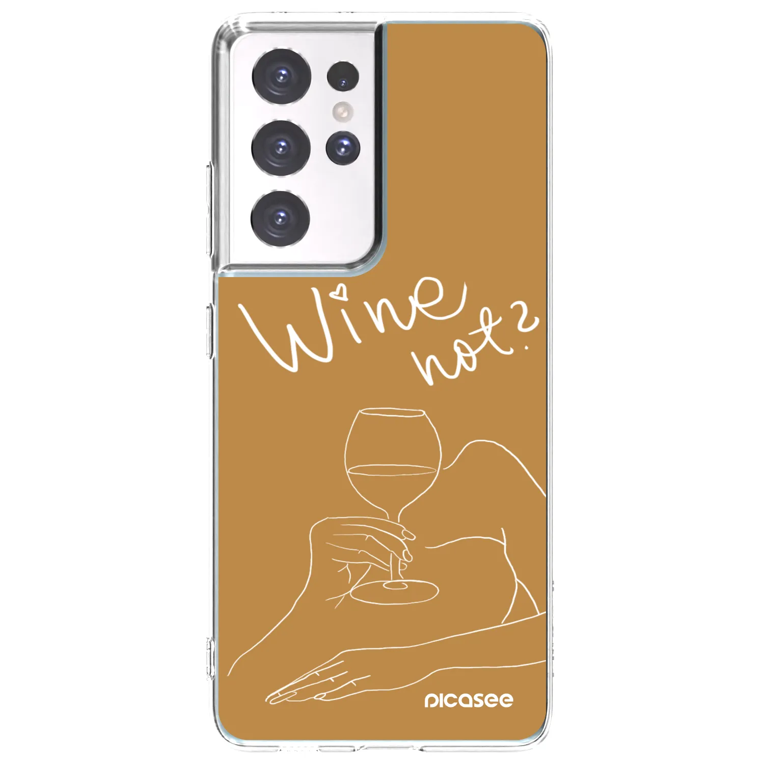 Picasee silikonový průhledný obal pro Samsung Galaxy S21 Ultra 5G G998B - Wine not