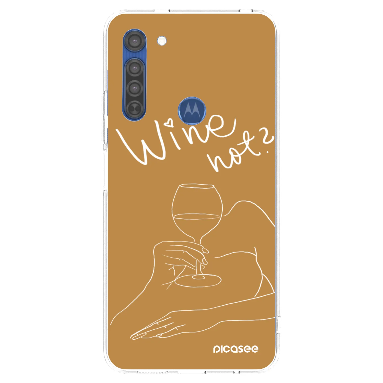 Picasee silikonový průhledný obal pro Motorola Moto G8 - Wine not