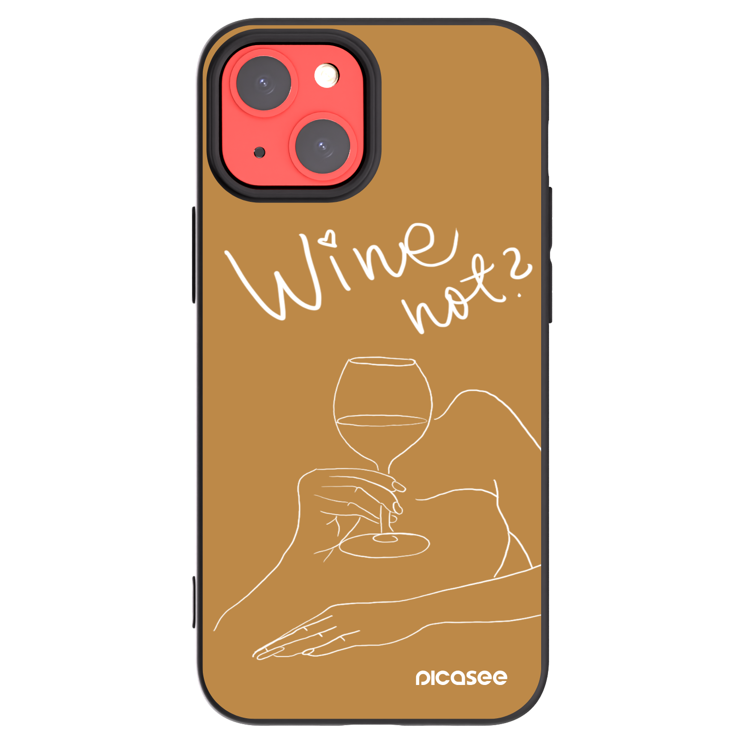 Picasee silikonový černý obal pro Apple iPhone 13 mini - Wine not