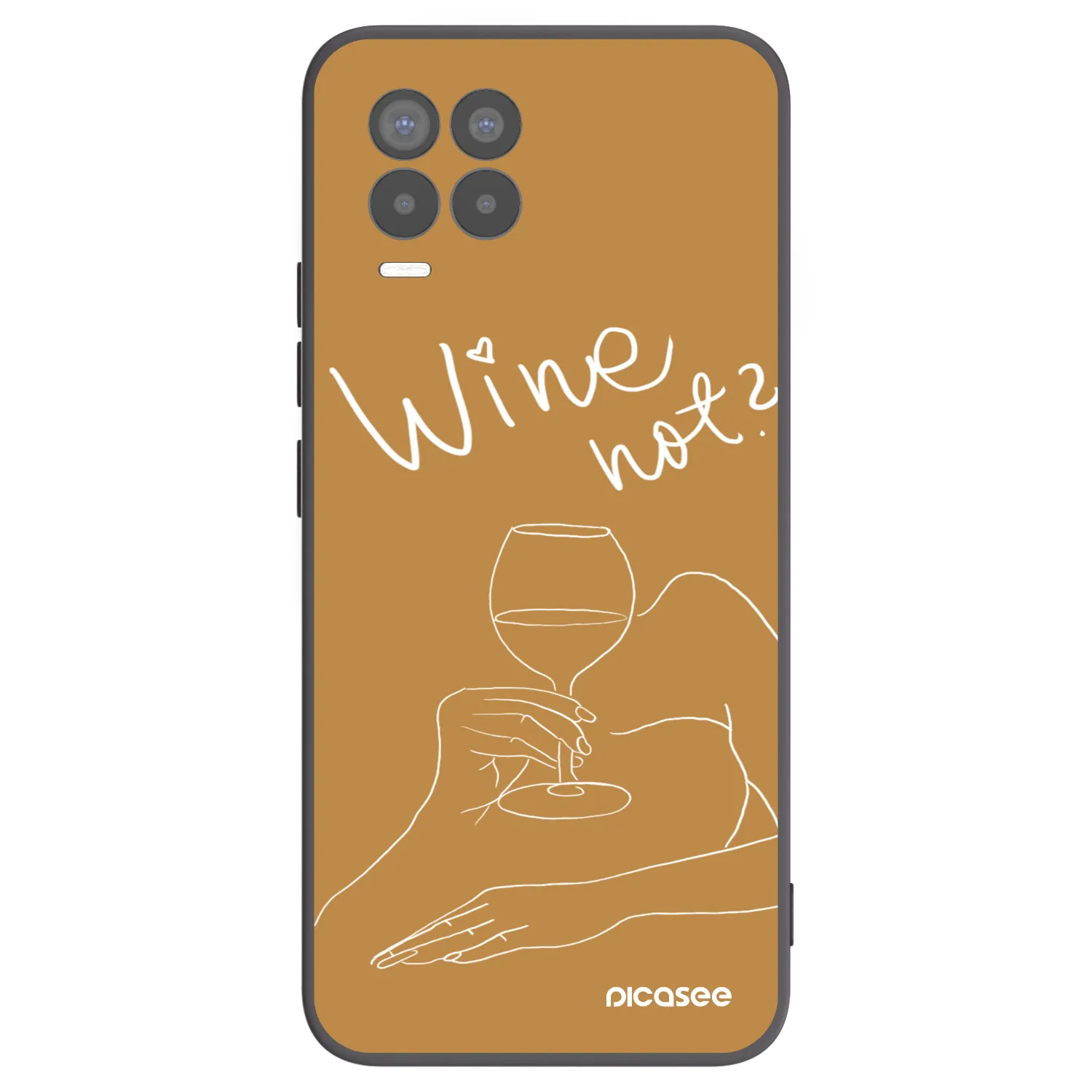 Picasee silikonový černý obal pro Realme 8 4G - Wine not