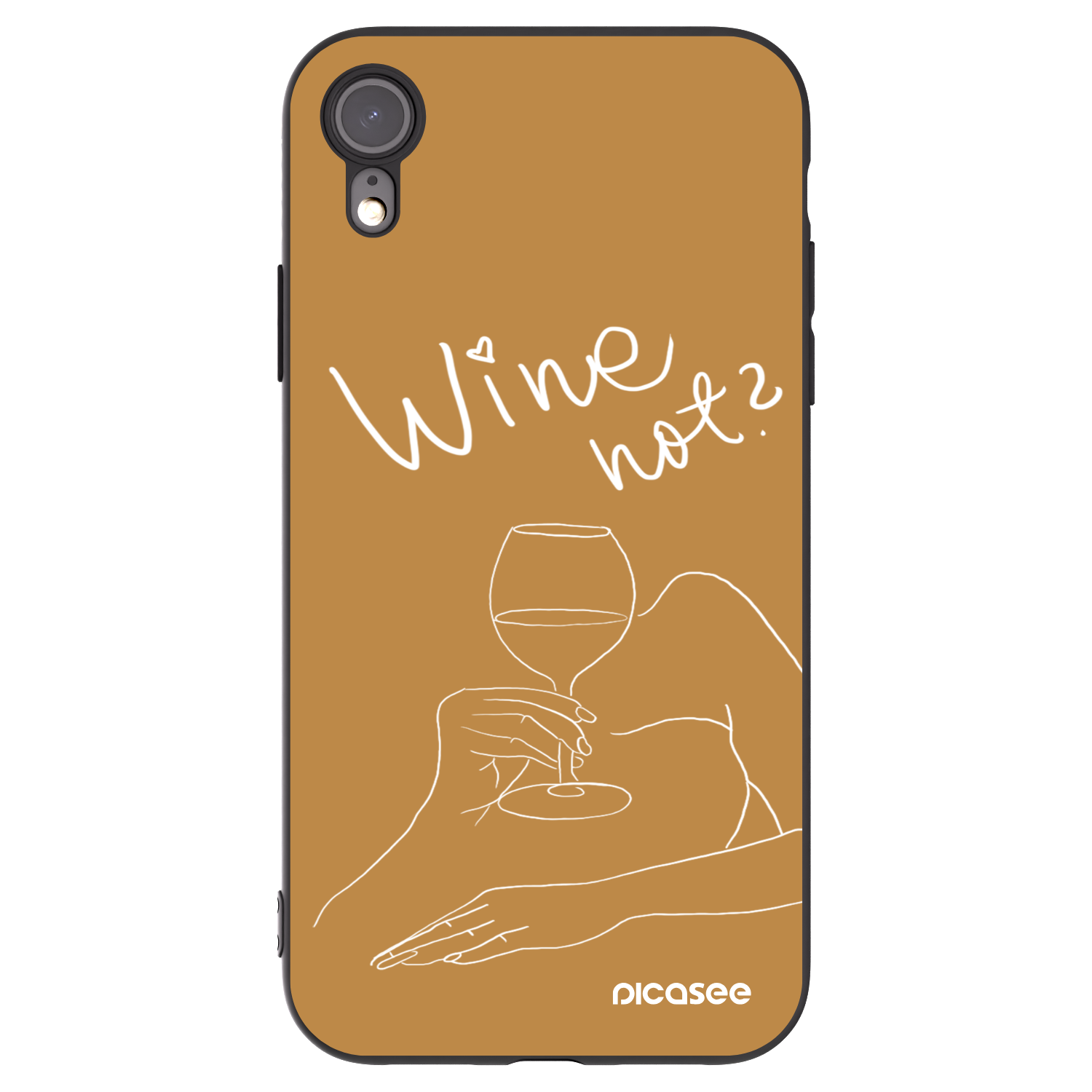 Picasee silikonový černý obal pro Apple iPhone XR - Wine not