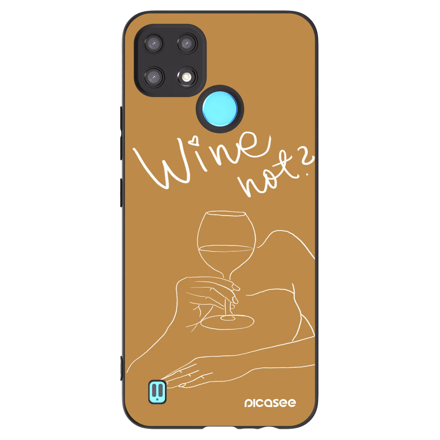 Picasee silikonový černý obal pro Realme C21 - Wine not
