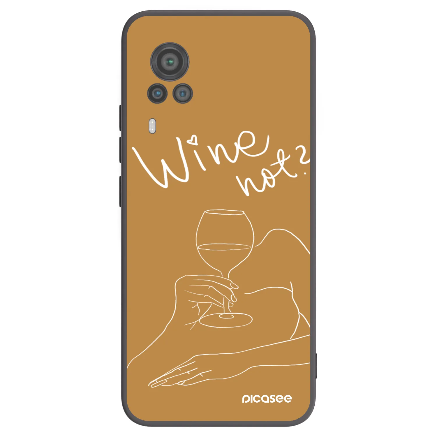 Picasee silikonový černý obal pro Vivo X60 Pro 5G - Wine not