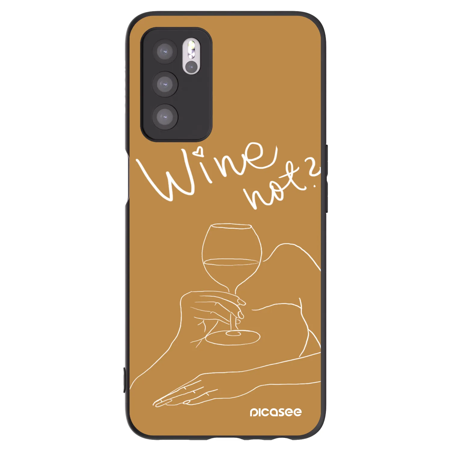 Picasee silikonový černý obal pro OPPO A16 - Wine not
