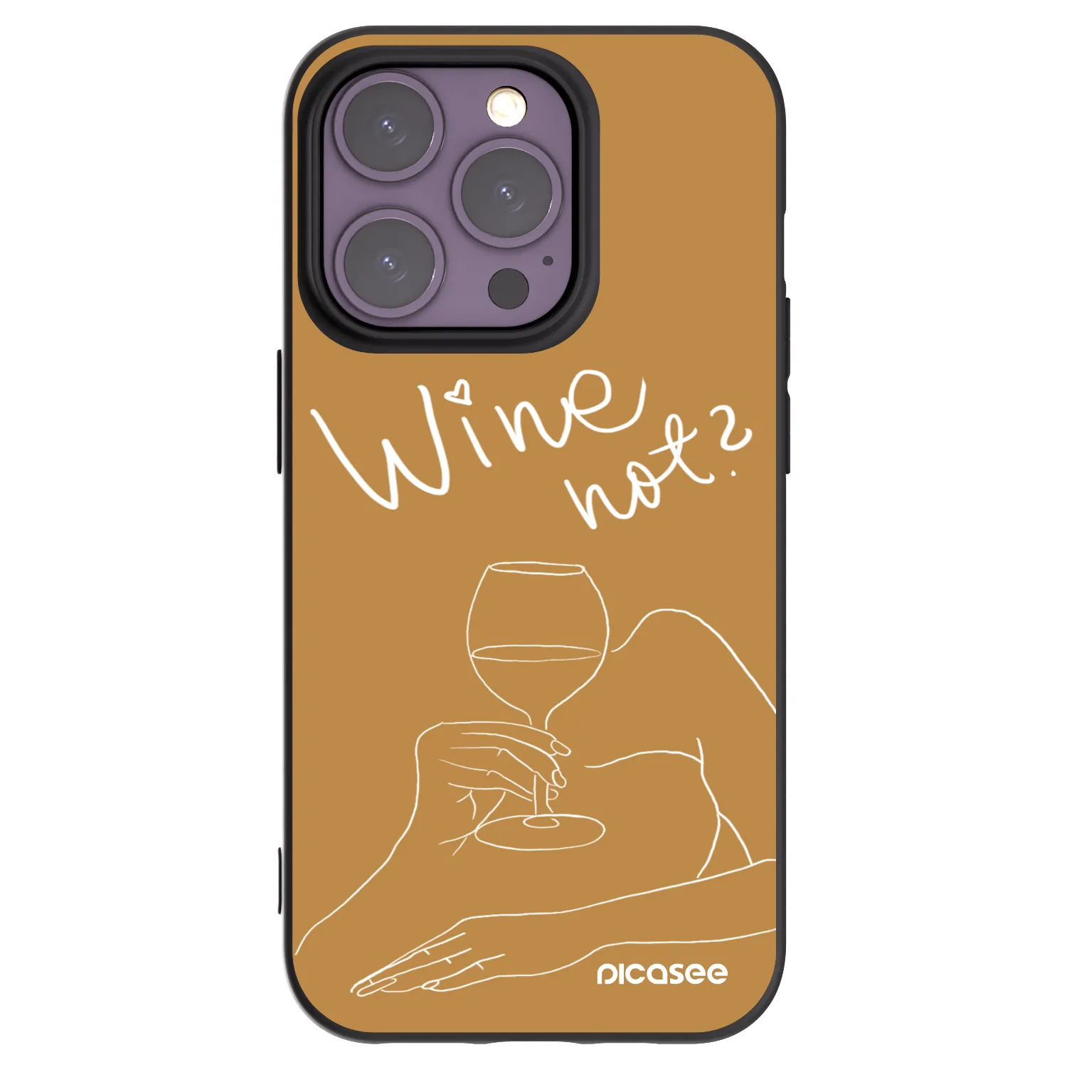 Picasee silikonový černý obal pro Apple iPhone 14 Pro - Wine not