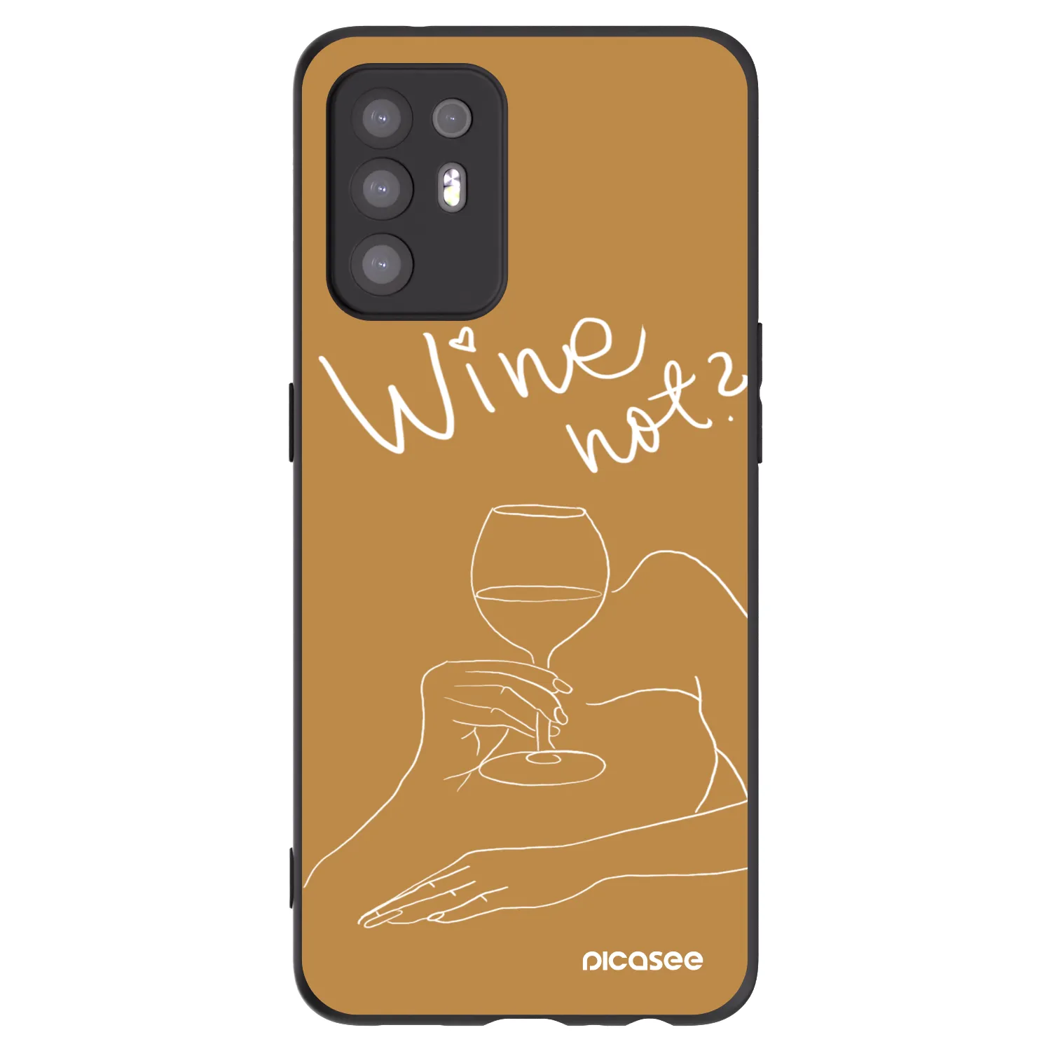 Picasee silikonový černý obal pro OPPO A94 5G - Wine not