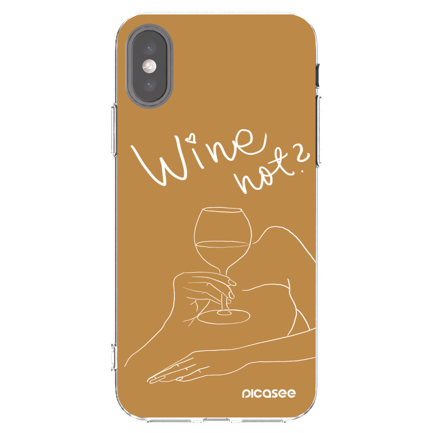 Picasee silikonový průhledný obal pro Apple iPhone X/XS - Wine not