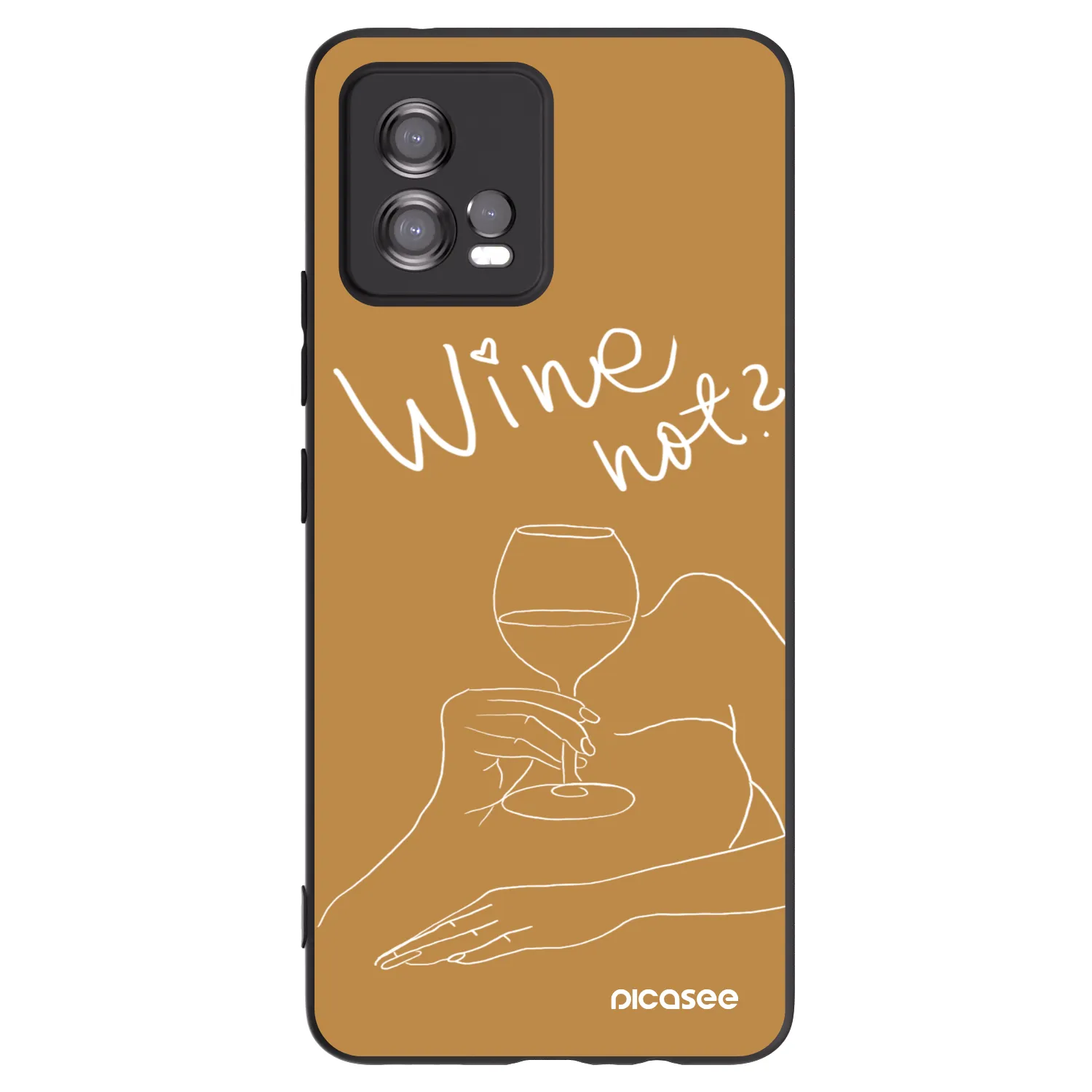 Picasee silikonový černý obal pro Motorola Moto G72 - Wine not