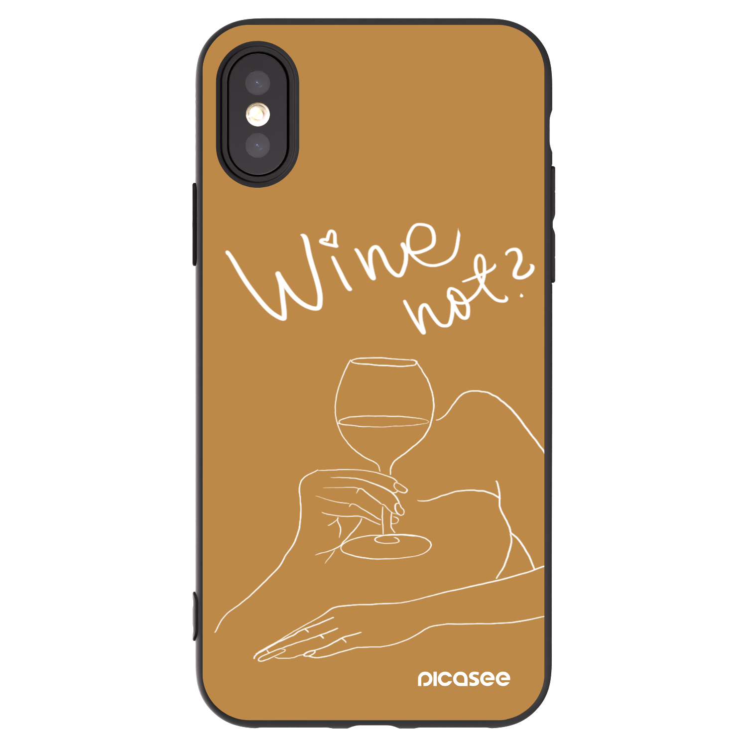 Picasee silikonový černý obal pro Apple iPhone X/XS - Wine not