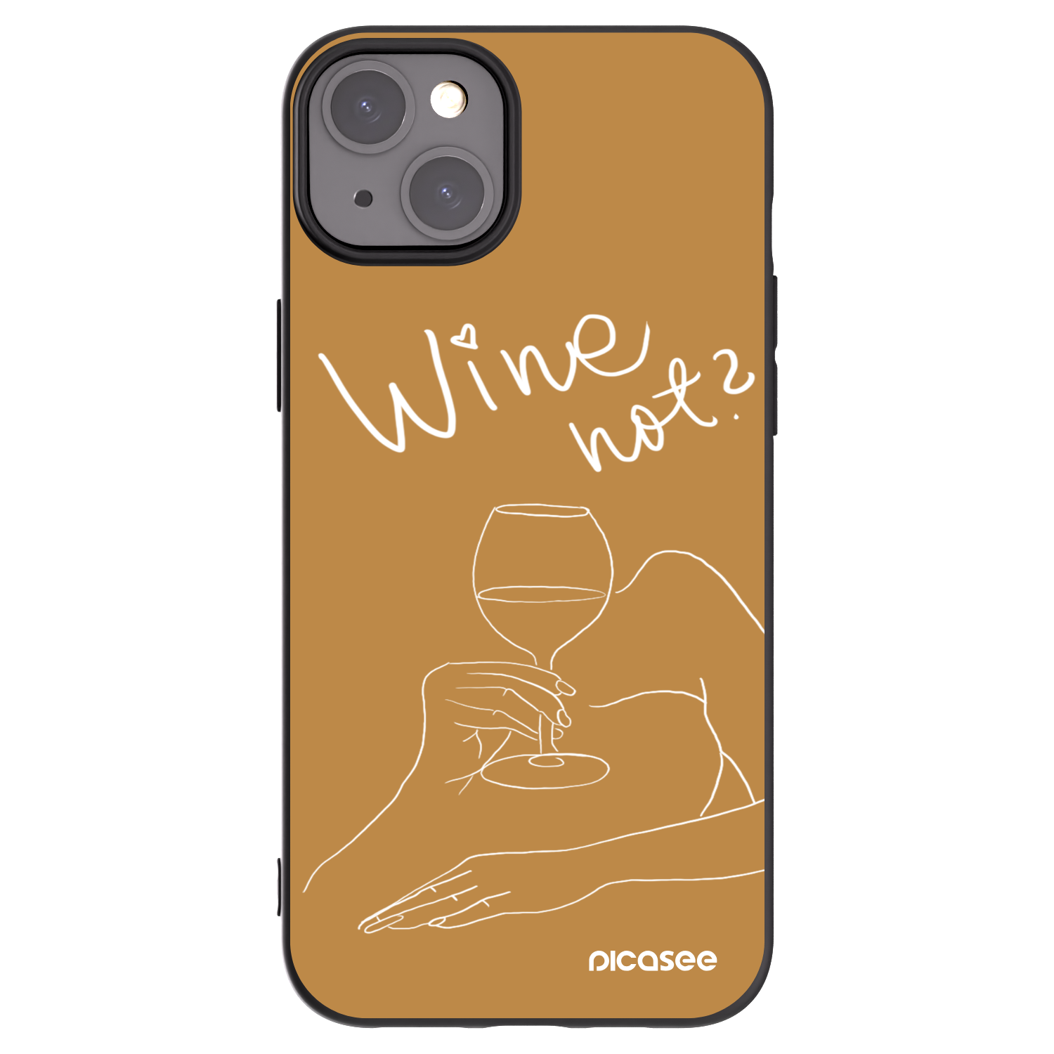 Picasee silikonový černý obal pro Apple iPhone 15 Plus - Wine not