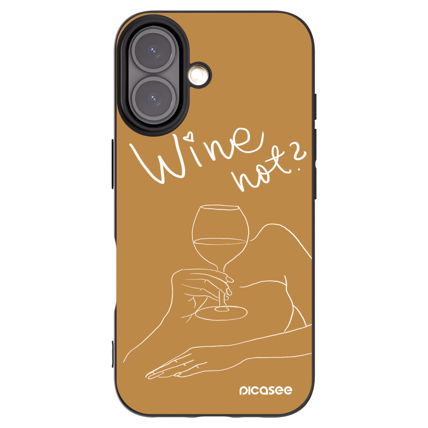 Picasee silikonový černý obal pro Apple iPhone 16 - Wine not