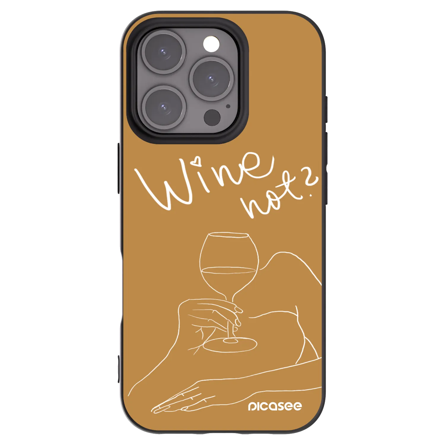 Picasee silikonový černý obal pro Apple iPhone 16 Pro - Wine not
