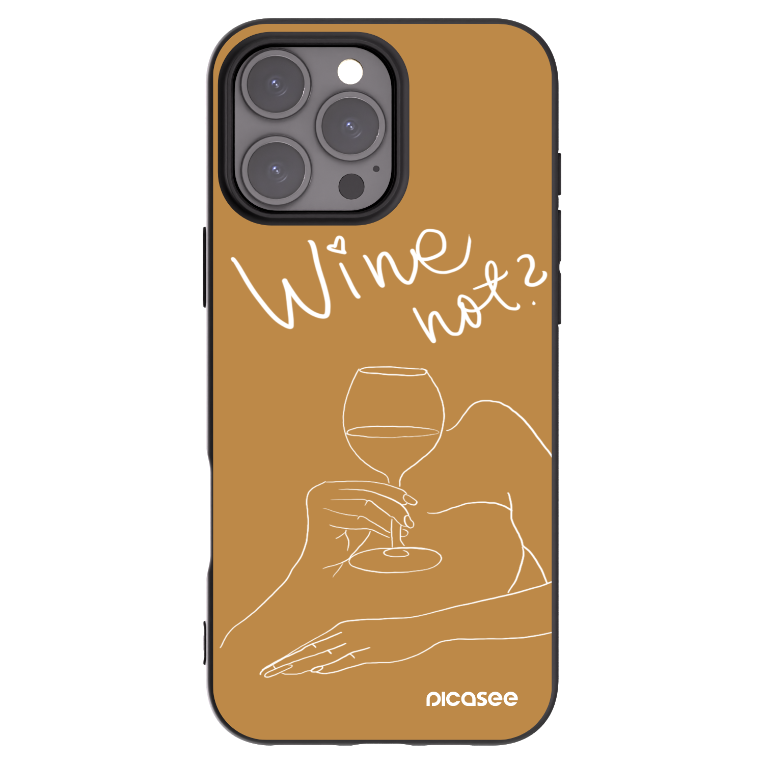 Picasee silikonový černý obal pro Apple iPhone 16 Pro Max - Wine not