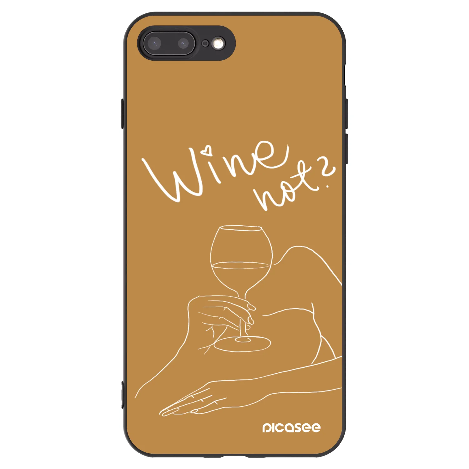 Picasee silikonový černý obal pro Apple iPhone 8 Plus - Wine not