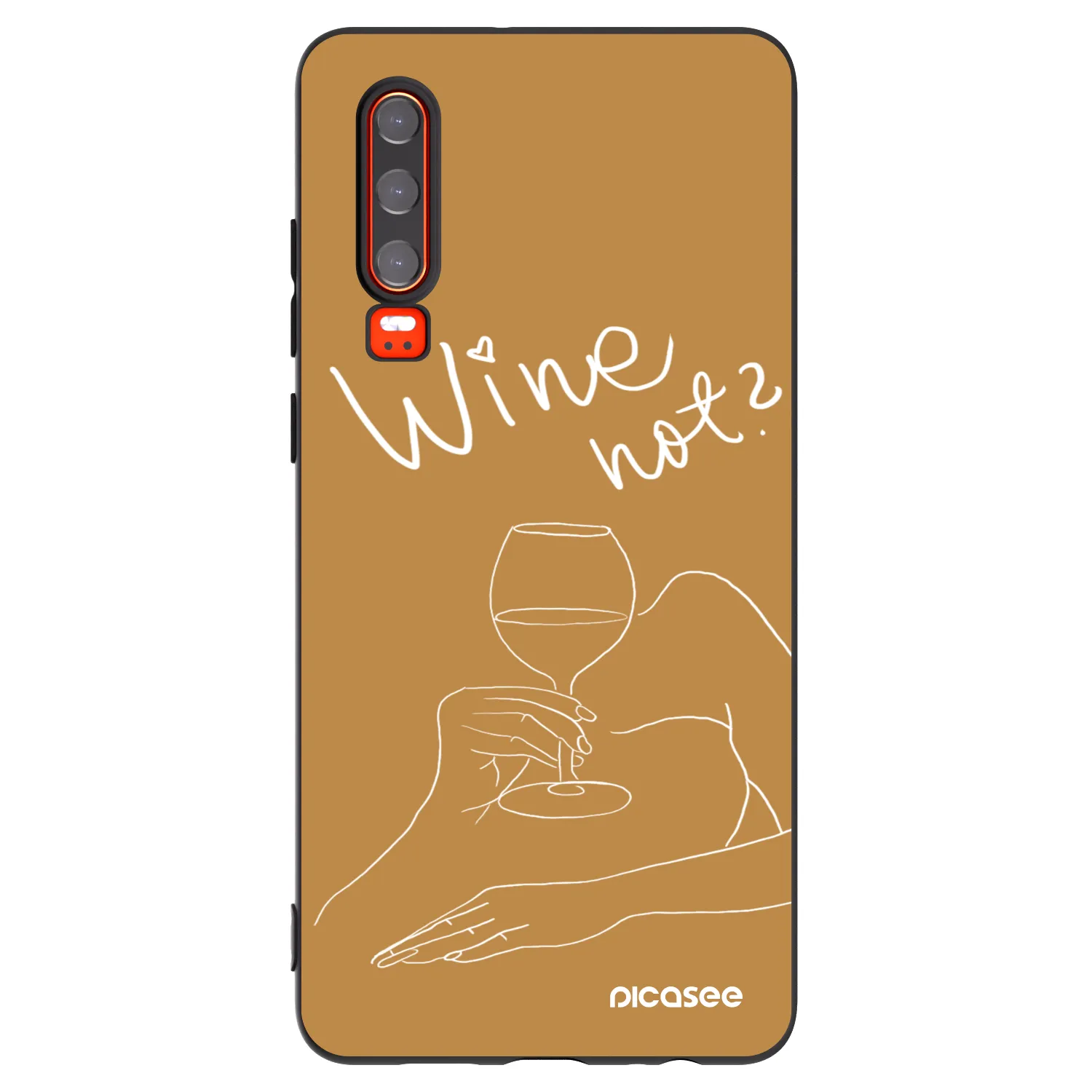 Picasee silikonový černý obal pro Huawei P30 - Wine not