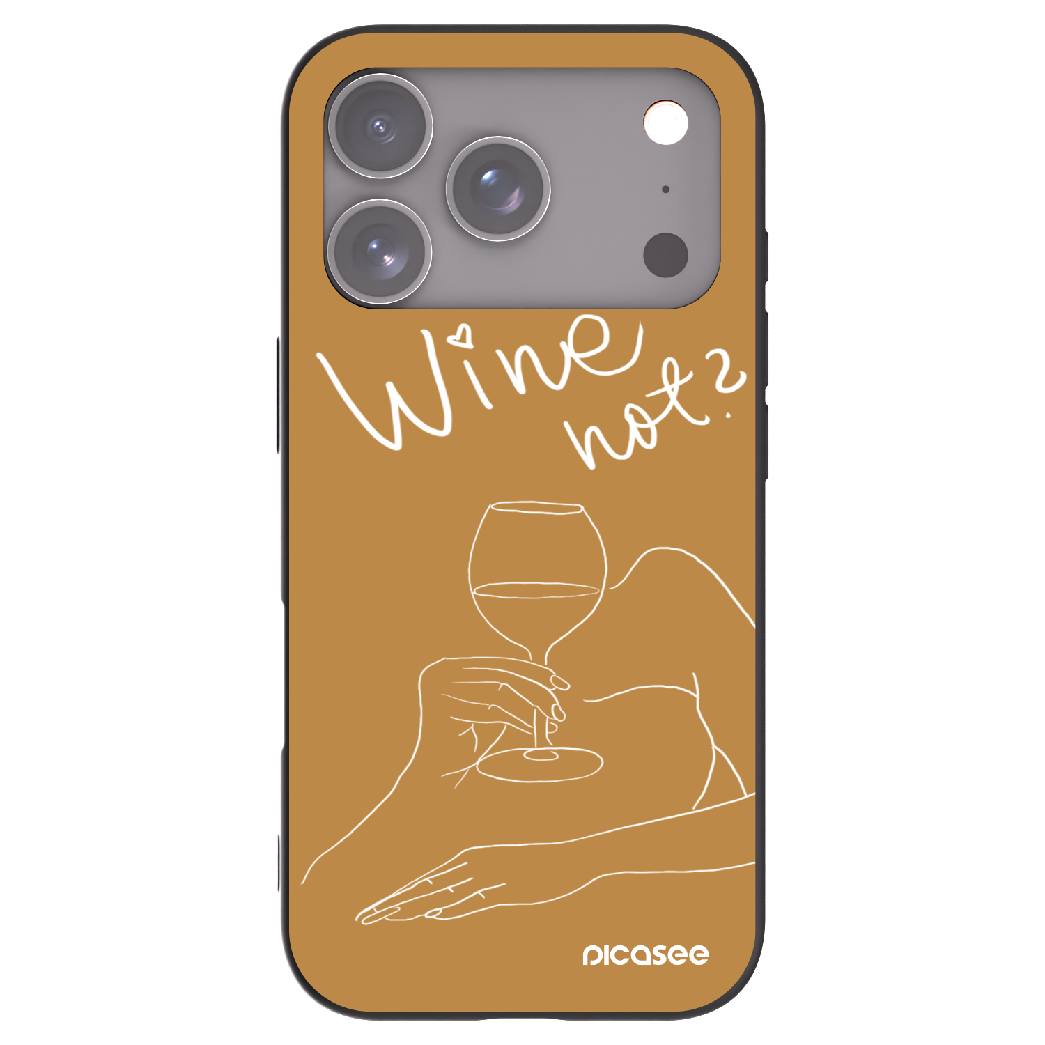 Picasee silikonový černý obal pro Apple iPhone 17 Pro - Wine not