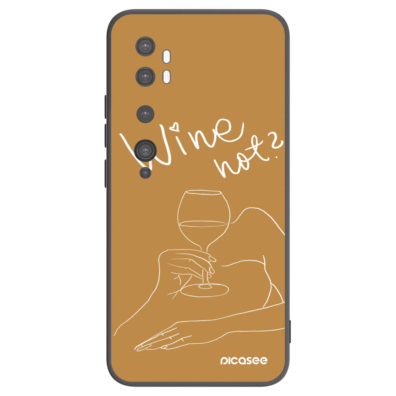 Picasee silikonový černý obal pro Xiaomi Mi Note 10 (Pro) - Wine not