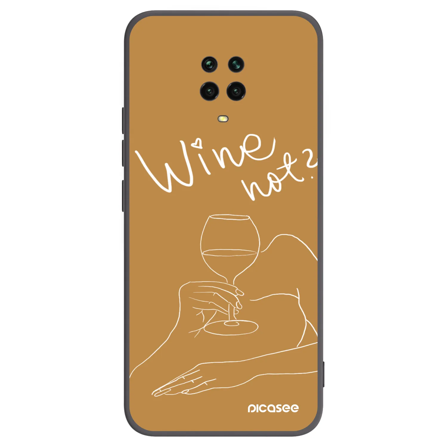 Picasee silikonový černý obal pro Xiaomi Redmi Note 9 Pro - Wine not