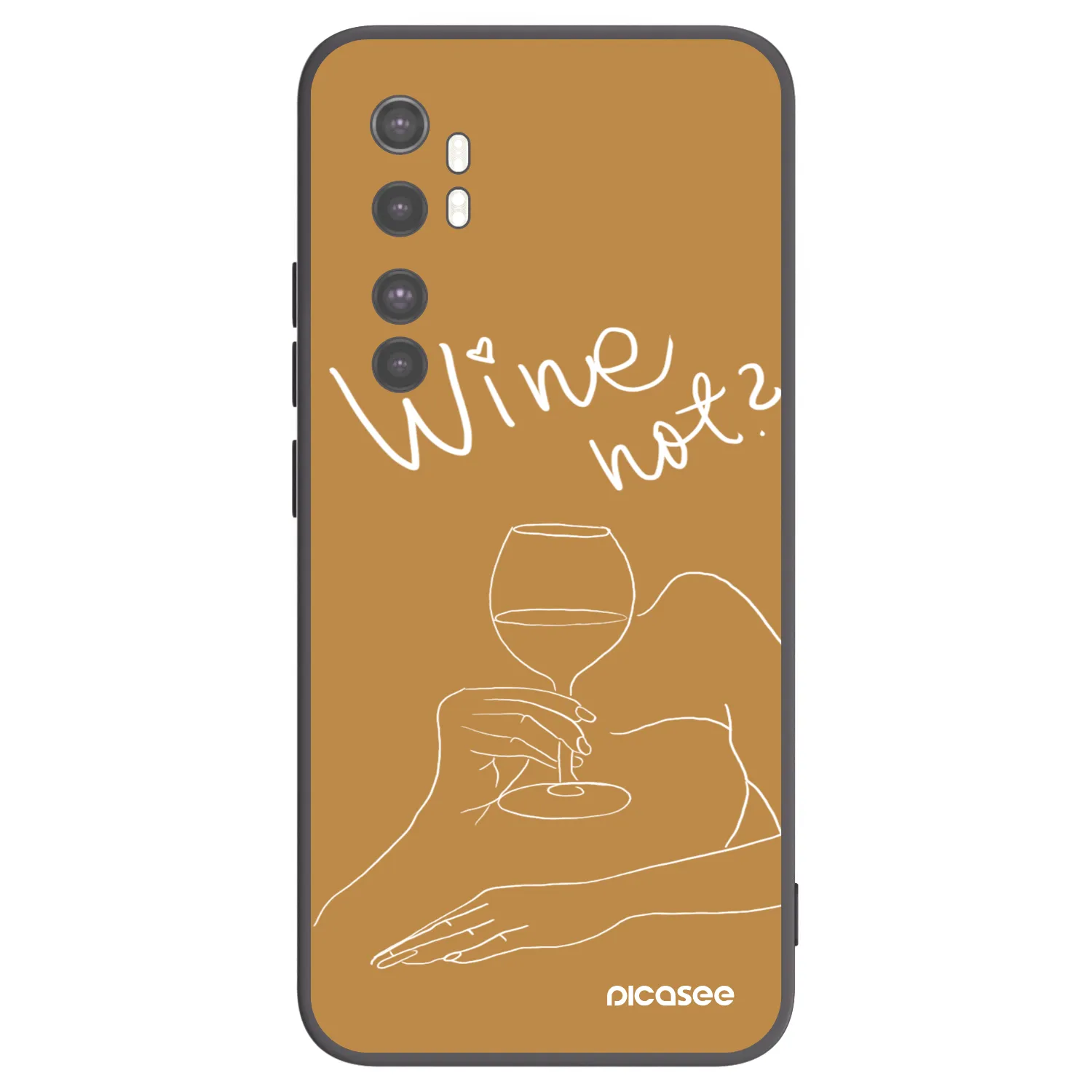 Picasee silikonový černý obal pro Xiaomi Mi Note 10 Lite - Wine not