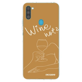 Picasee silikonový průhledný obal pro Samsung Galaxy M11 - Wine not