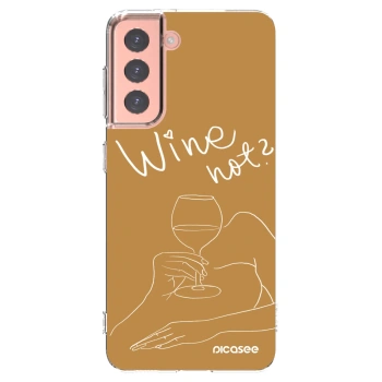 Picasee silikonový průhledný obal pro Samsung Galaxy S21 5G G991B - Wine not