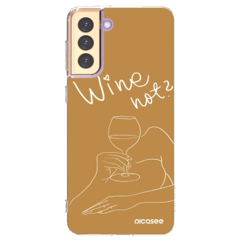Picasee silikonový průhledný obal pro Samsung Galaxy S21+ 5G G996F - Wine not