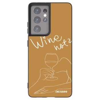 Picasee silikonový černý obal pro Samsung Galaxy S21 Ultra 5G G998B - Wine not
