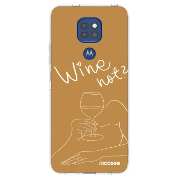 Picasee silikonový průhledný obal pro Motorola Moto G9 Play - Wine not