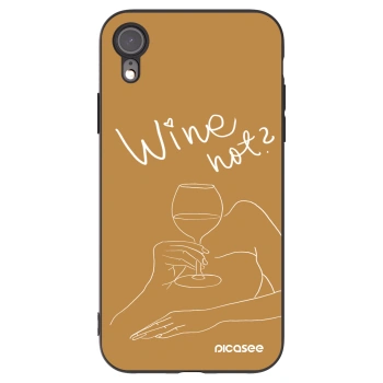 Picasee silikonový černý obal pro Apple iPhone XR - Wine not