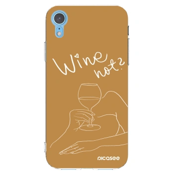 Picasee silikonový průhledný obal pro Apple iPhone XR - Wine not