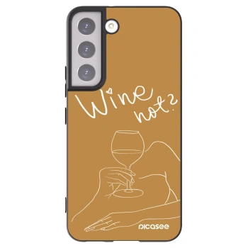 Picasee silikonový černý obal pro Samsung Galaxy S22 5G - Wine not