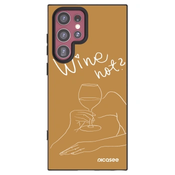 Picasee silikonový černý obal pro Samsung Galaxy S22 Ultra 5G - Wine not