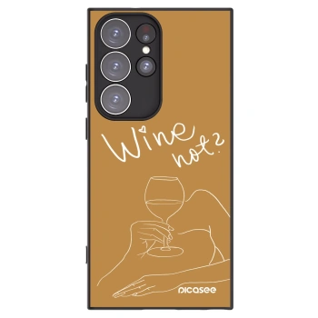 Picasee silikonový černý obal pro Samsung Galaxy S23 Ultra 5G - Wine not