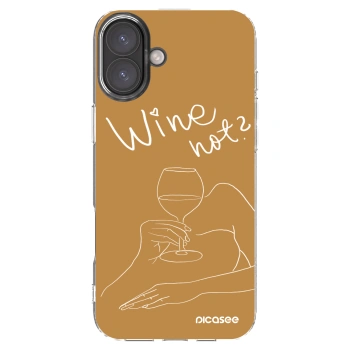 Picasee silikonový průhledný obal pro Apple iPhone 16 Plus - Wine not