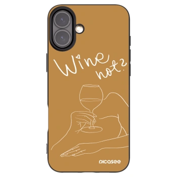 Picasee silikonový černý obal pro Apple iPhone 16 Plus - Wine not