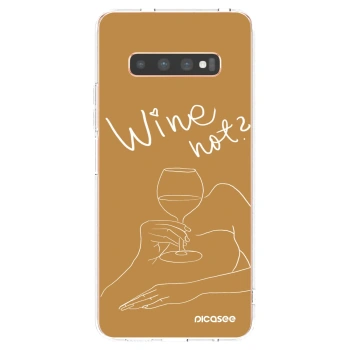 Picasee silikonový průhledný obal pro Samsung Galaxy S10 Plus G975 - Wine not