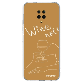 Picasee silikonový průhledný obal pro Xiaomi Redmi Note 9 Pro - Wine not