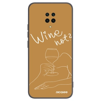Picasee silikonový černý obal pro Xiaomi Redmi Note 9 Pro - Wine not