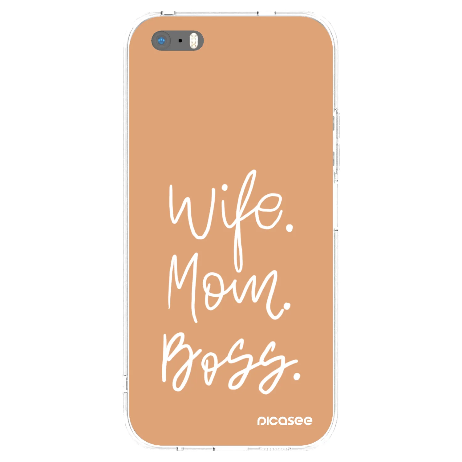 Picasee silikonový průhledný obal pro Apple iPhone 5/5S/SE - Boss Mama