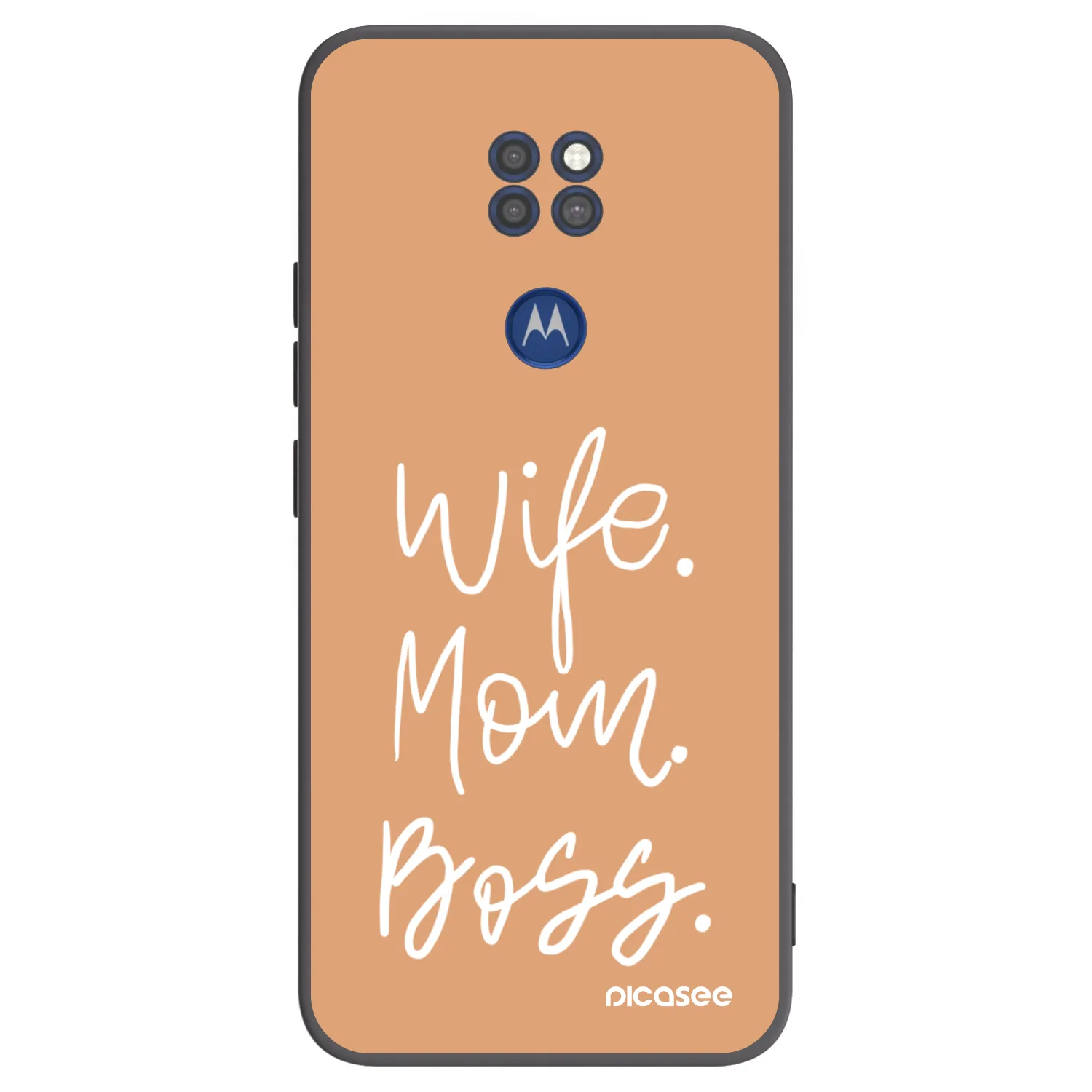 Picasee silikonový černý obal pro Motorola Moto G9 Play - Boss Mama