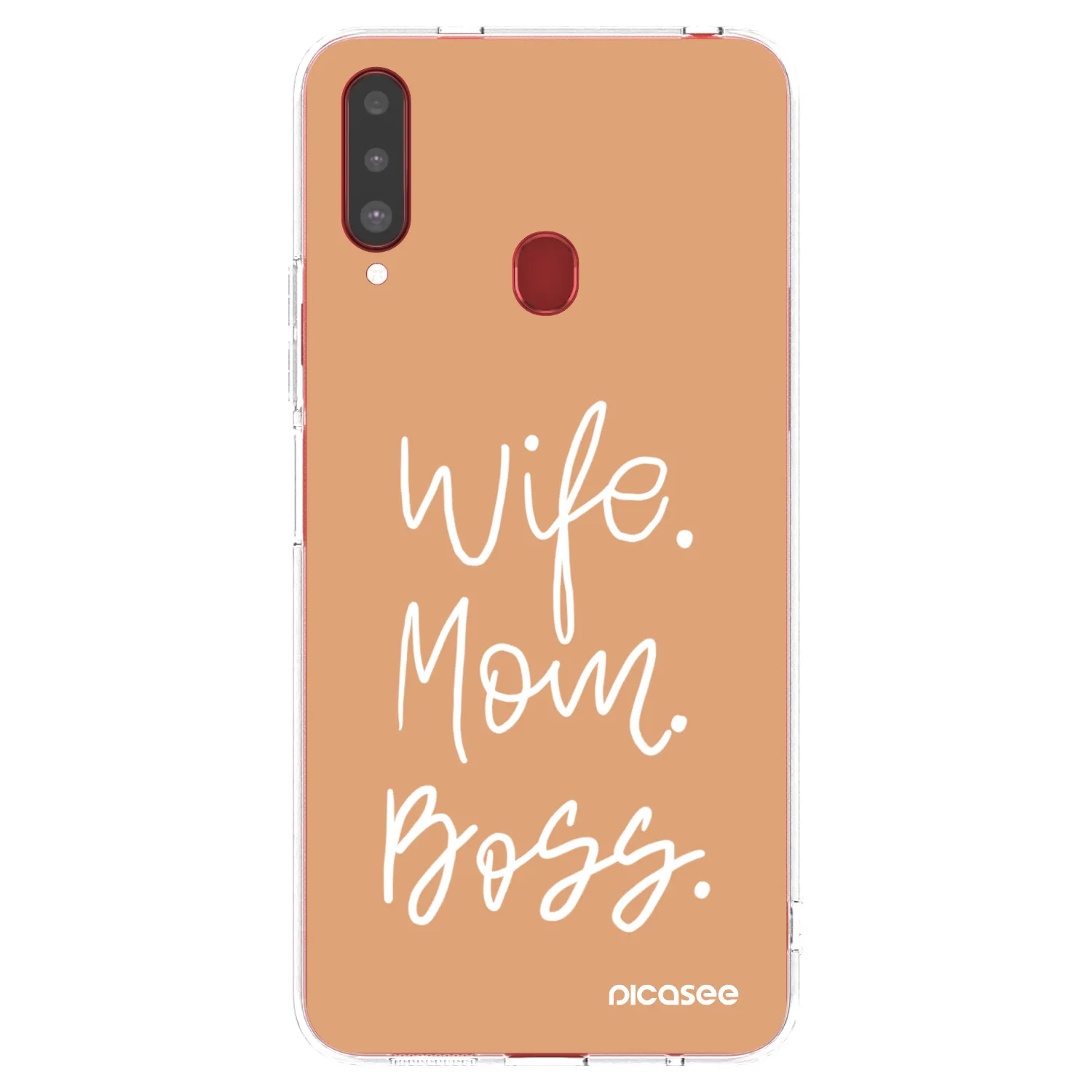 Picasee silikonový průhledný obal pro Samsung Galaxy A20s - Boss Mama