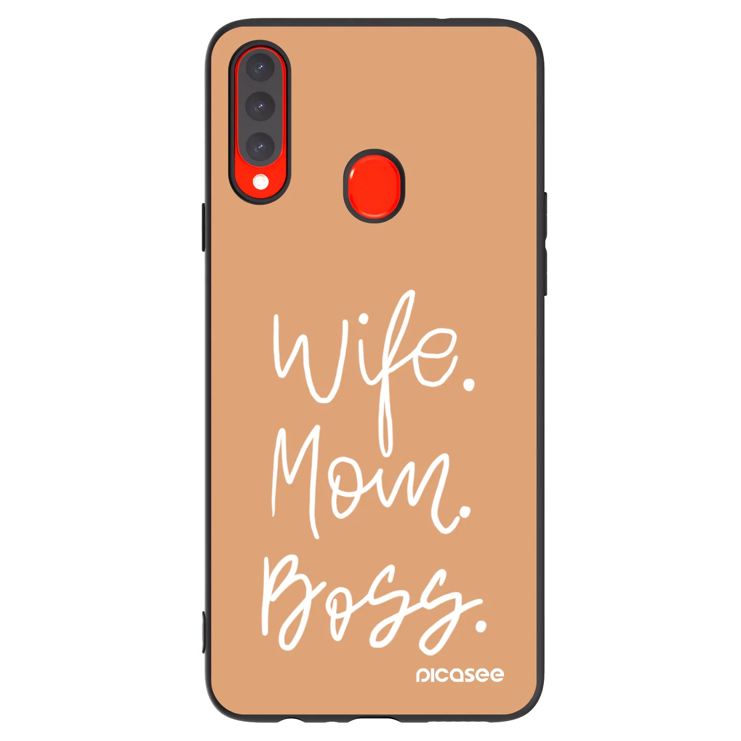 Picasee silikonový černý obal pro Samsung Galaxy A20s - Boss Mama