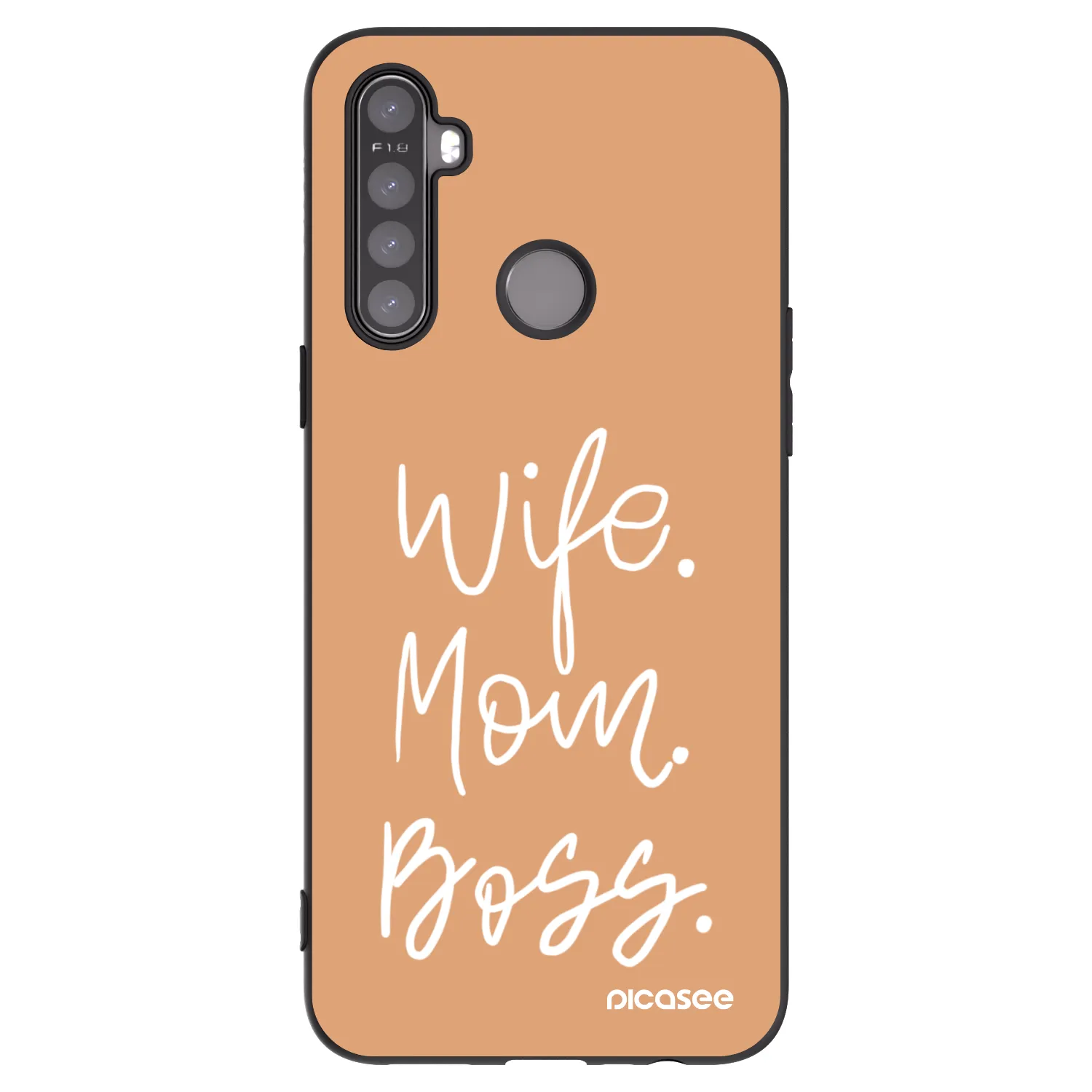 Picasee silikonový černý obal pro Realme 5 - Boss Mama